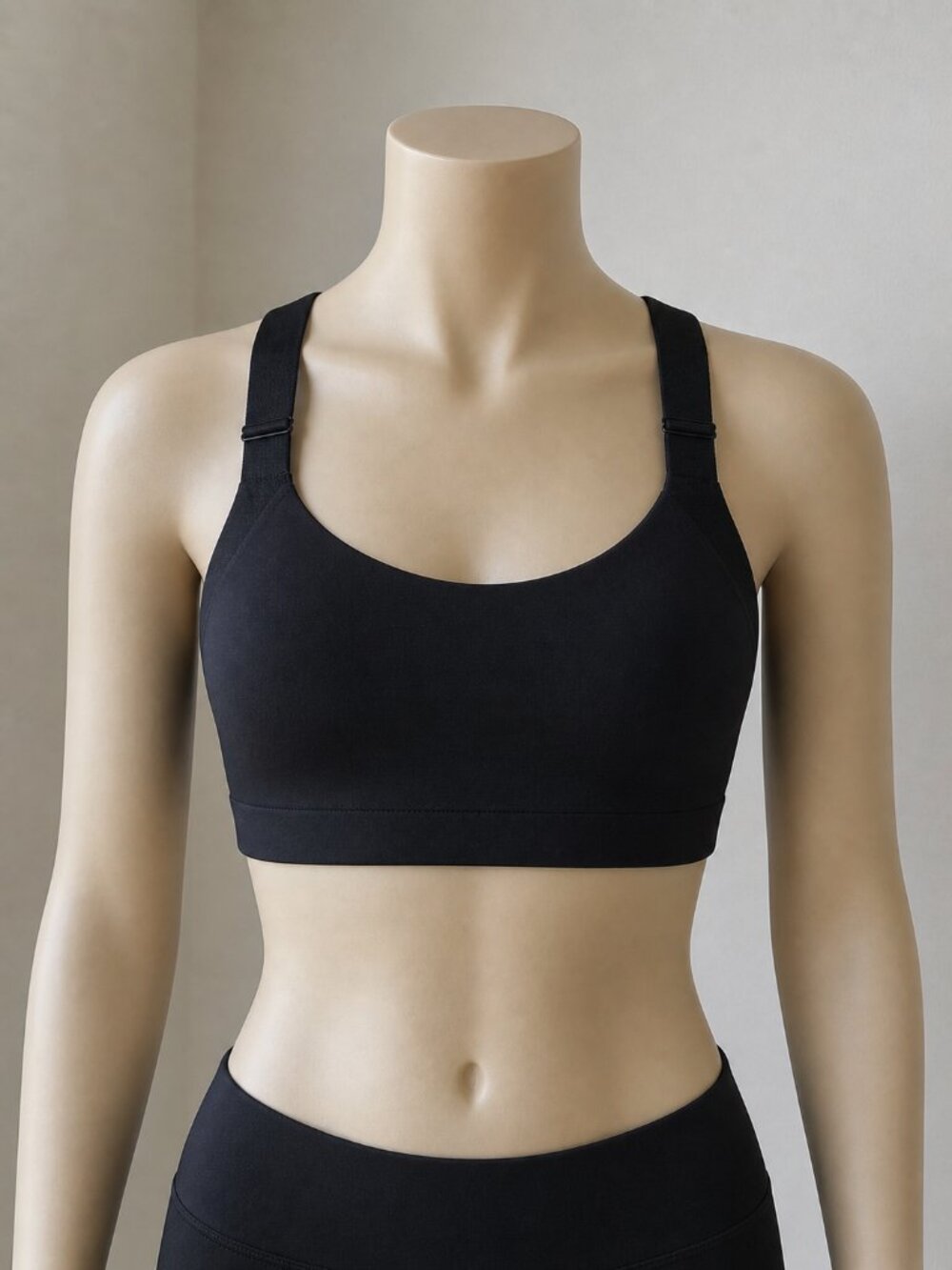 Nike Dri-FIT Sports Bra 40C Black Racerback Athletic Gym